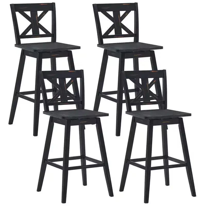 Swivel Bar Stools 29'' Counter Height Chairs w/ Footrest