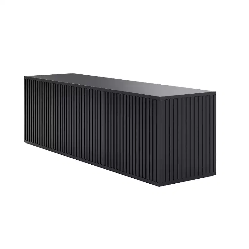 Nexera Trelisse TV Stand for TVs up to 60 Black: Modern Media Console with Doors, Wood Composite