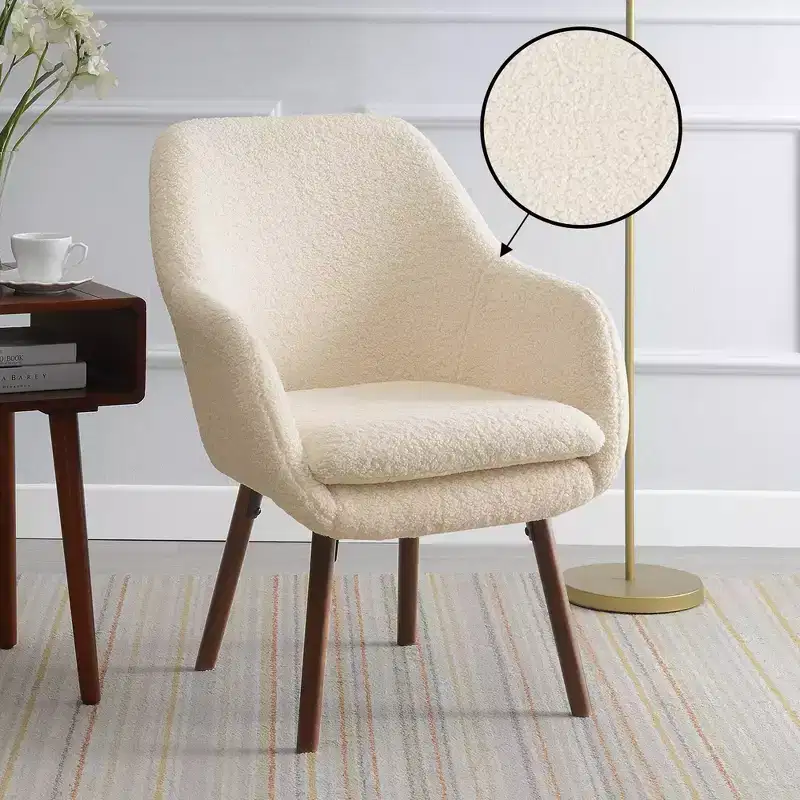 Breighton Home Take a Seat Charlotte Wingback Accent Armchair in Creme/Coffee Bean