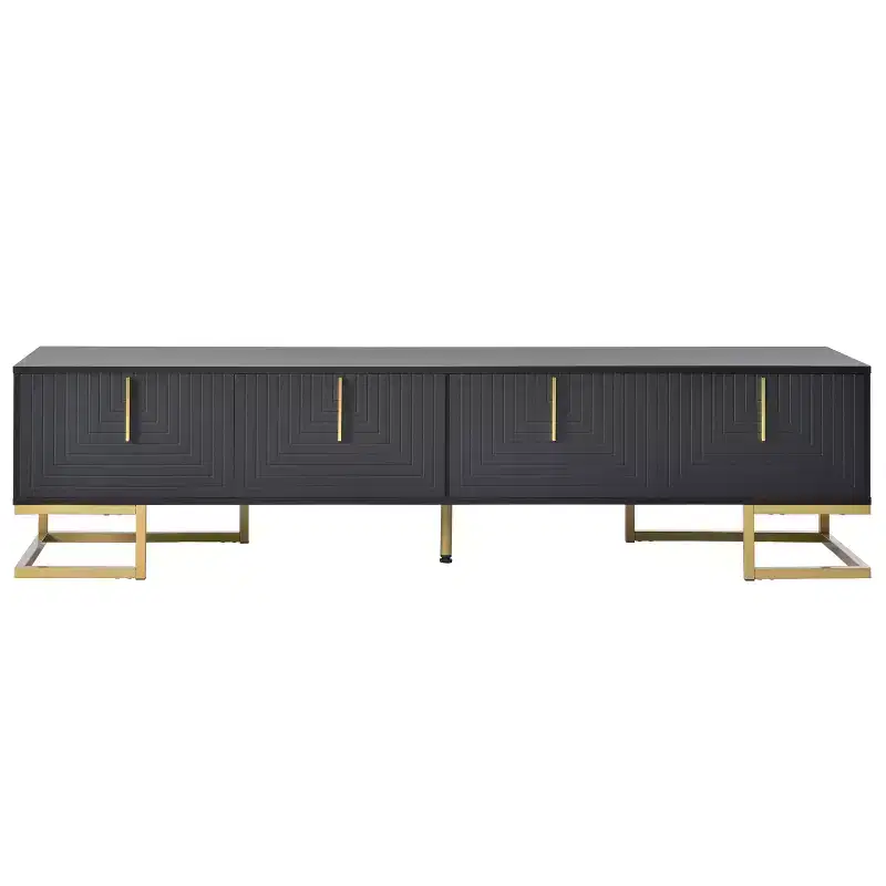 Modern TV Stand for TVs Up to 80, Media Console Table with Cabinets and Adjustable Shelves