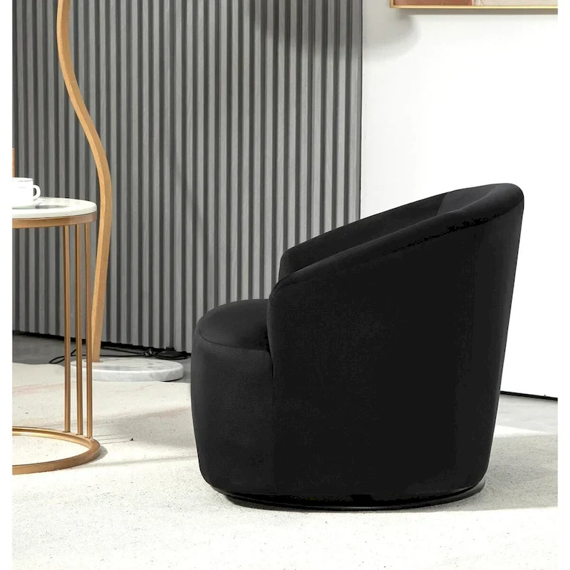 US Pride Furniture Accent Chair with Barrel-shaped Design and 360 Degree Swivel Feature