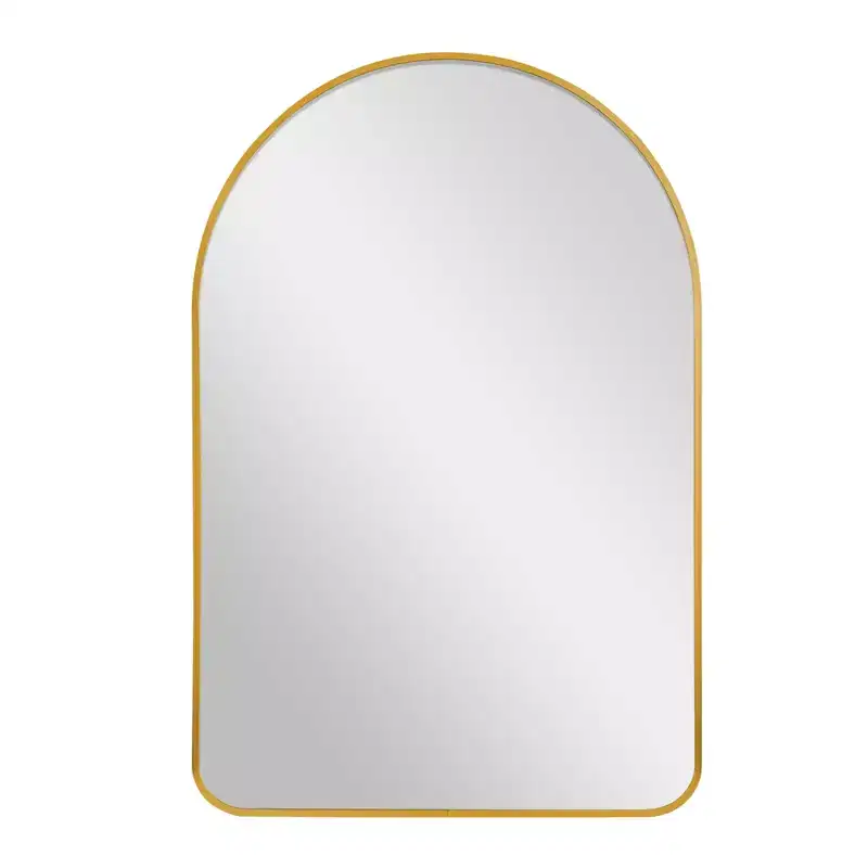 HomeRoots 39 Gold Arch Metal Framed Bathroom Vanity Mirror