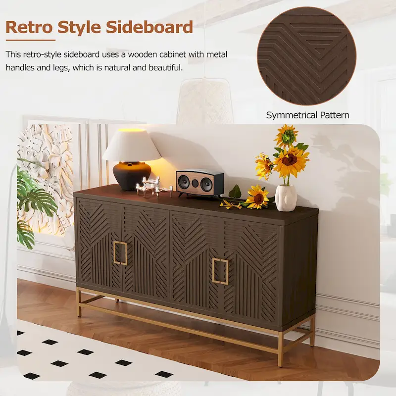Sideboard Buffet Cabinet with Adjustable Shelves