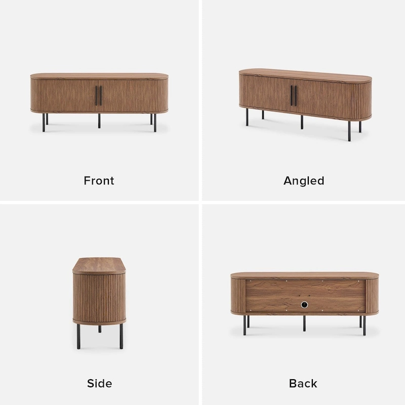 mopio Quin 59 Tambour TV Stand, Fluted Entertainment Center