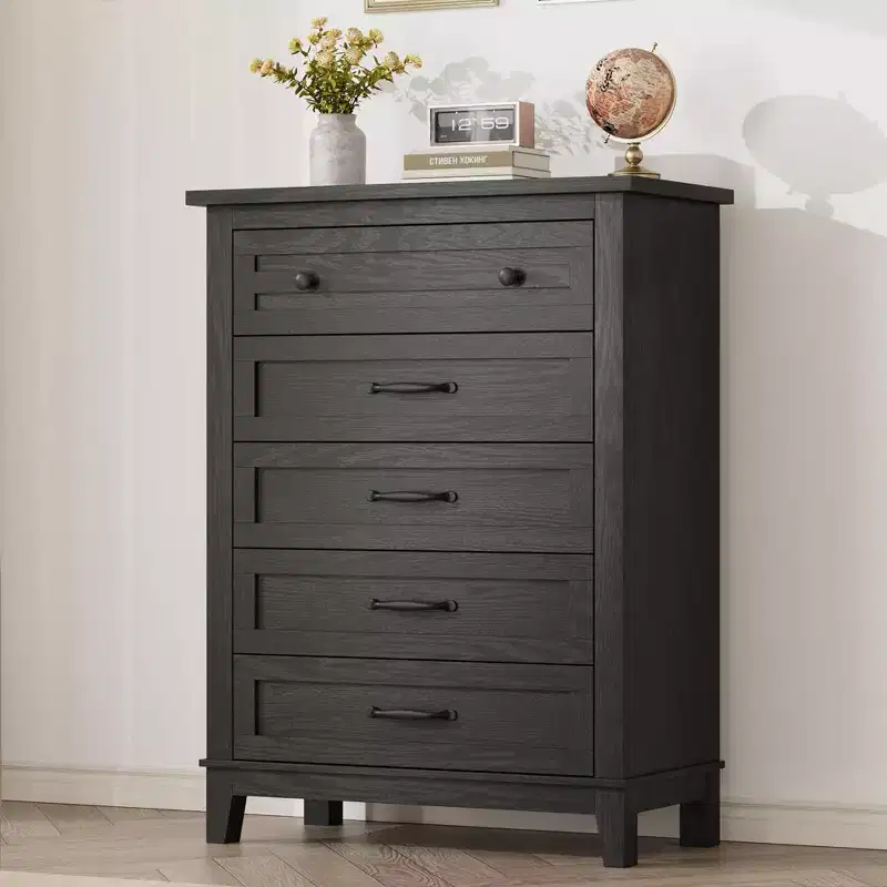 Freestanding 41.3 Tall Vertical Drawer Dresser with Storage , Wooden Closet Storage Chest for Living Room, Bedroom, Entryway, Bedroom