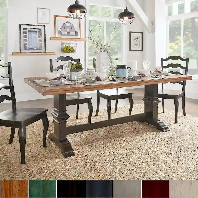 Eleanor Two-tone Solid Wood Top Dining Table by iNSPIRE Q Classic