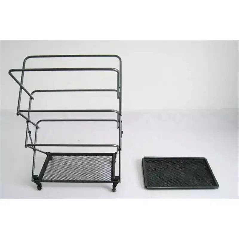 4-Shelf Folding Storage Rack with Fold-Away Wheels – 28