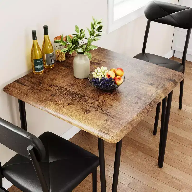 Salutmeuble Dining Table Set for 2, 3-Piece Kitchen Dining Set, Dining Room Table Set with 2 Upholstered Chairs for Small Room Kitchen Apartment