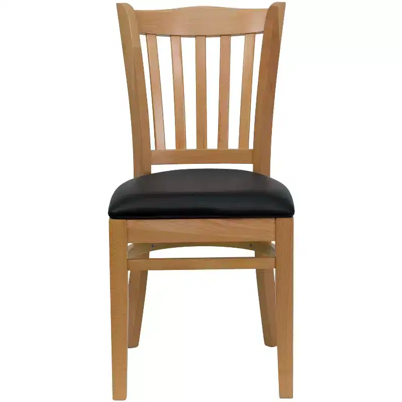 Vertical Slat Back Wooden Restaurant Chair