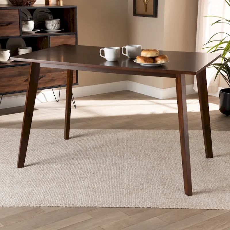 Mid-Century Modern Transitional Rectangular Wood Dining Table