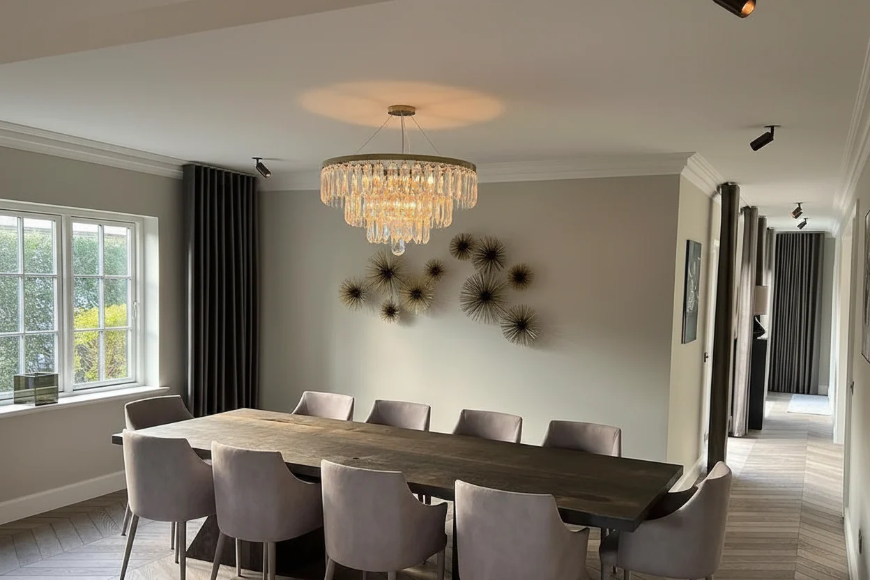 Dining Table in Charcoal Oak - The solid oak table - finished in rich charcoal Osmo oil - offers both durability and deep - elegant color