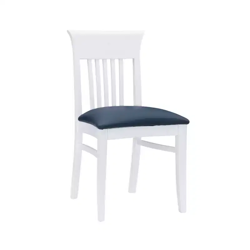 Set of 2 Jenny Slat Back Faux Leather Dining Chairs White - Linon
