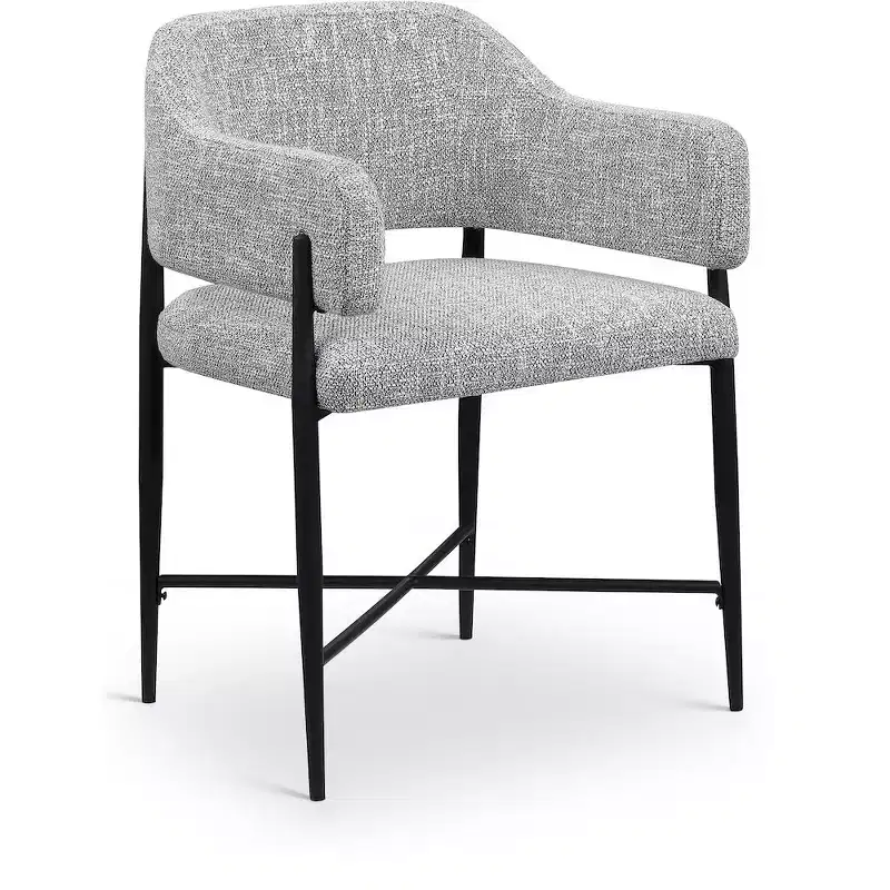 Meridina Furniture,Dame Grey Fabric Upholstered Dining Chair, Set of 2