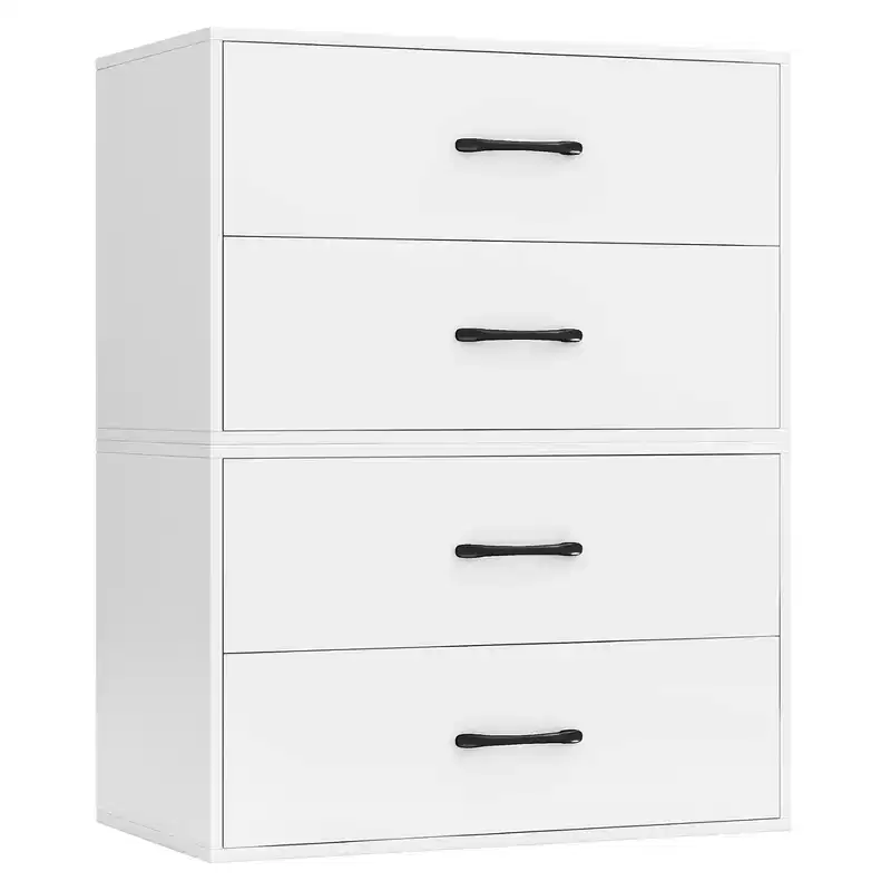 Costway 2PCS 2-Drawer Stackable Storage Dresser Organizer w/ Anti-topping Device