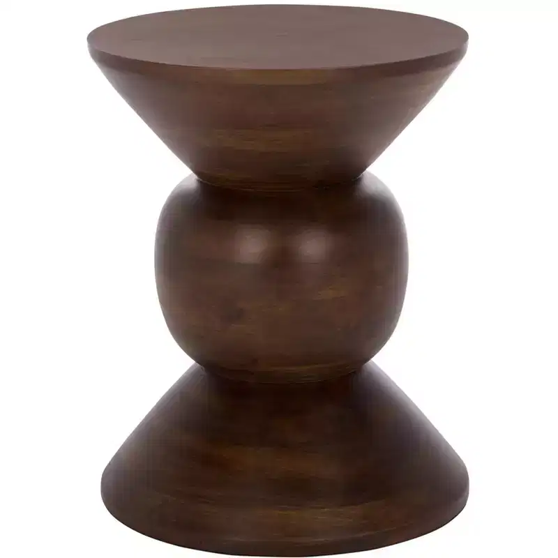 Pascual Round Accent Table - ACC3258 - Walnut - Safavieh