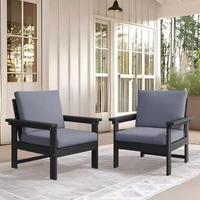Hyleory Luxurious Outdoor Patio Seating Set with Cushions - Durable HDPE Design for Ultimate Comfort