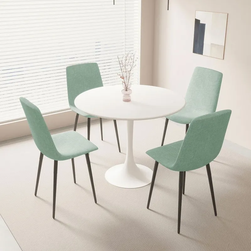 5 Pieces Dining Set, Round Dining Table with 4 Chairs