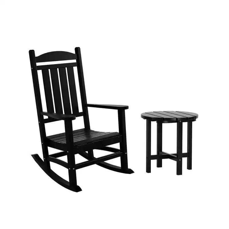 WestinTrends 2-Piece Classic Porch Rocking Chair With Side Table Set