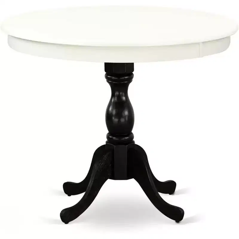 HomeStock Modern Round Table Table Top Surface and Asian Wood Dining Table Pedestal Legs