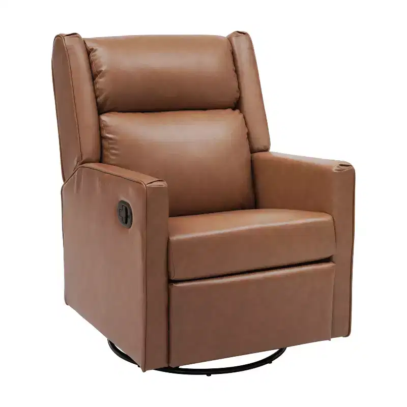 Emma and Oliver Swivel Glider Rocker Recliner with USB/USB-C Charging Ports, Manual 270 Degree Swivel Recliner