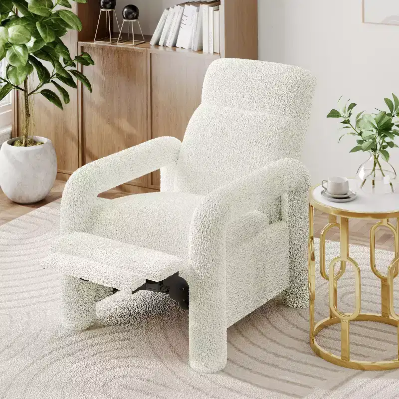 31W Upholstered Accent Recliner Armchair with Adjustable Backrest