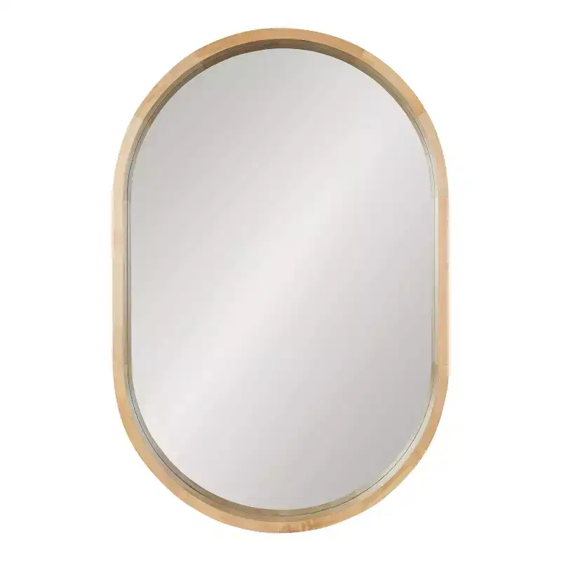 24 x 36 Hutton Wood Framed Capsule Wall Mirror - Kate & Laurel All Things Decor