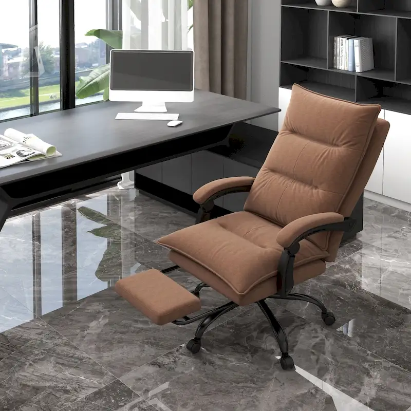 Vinsetto High Back Massage Office Chair with 6 Vibration Points, Heated Reclining Microfiber Computer Chair with Footrest