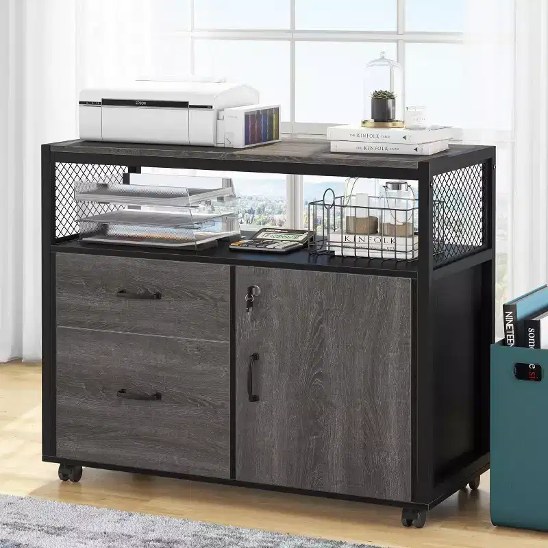 Lantine 63 L Shaped Executive Desk with Drawer Cabinet