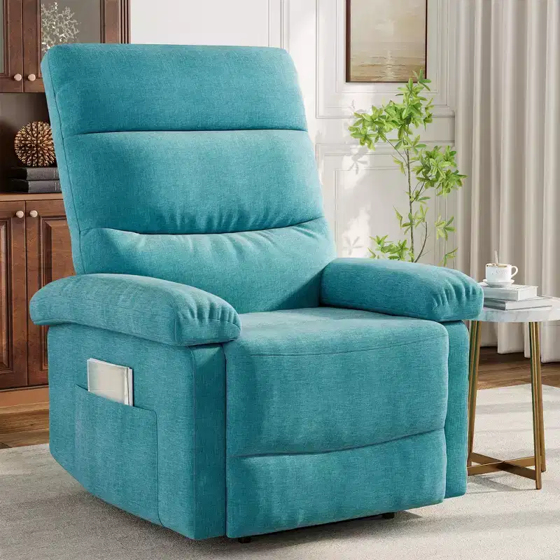 Fabric Recliner Chair with Side Pocket