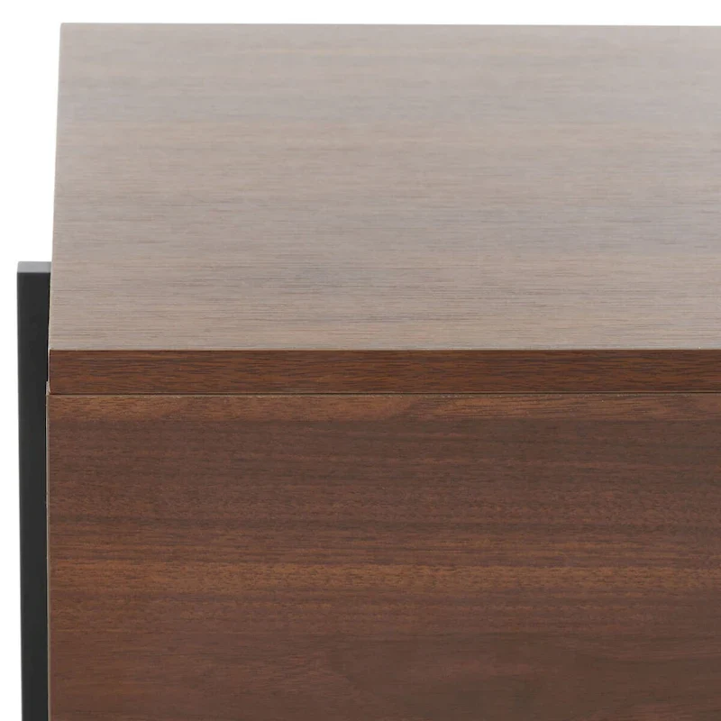 Rectangular Wood Coffee Table with Metal Legs, 47W x 30D x 16H