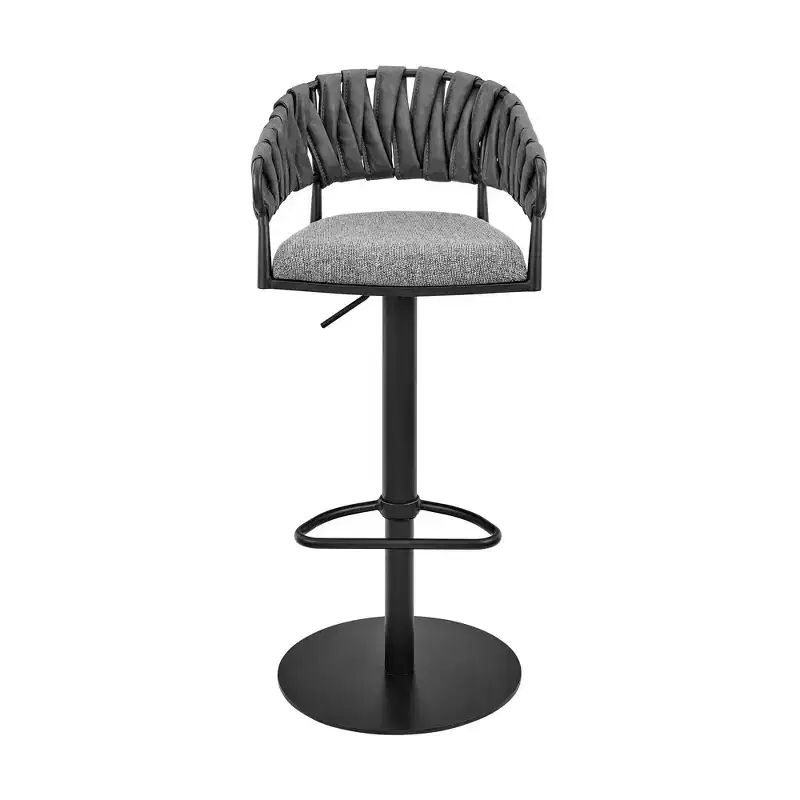 GDFStudio Blaise Modern Adjustable Swivel Faux Leather Upholstered Bar Stool
