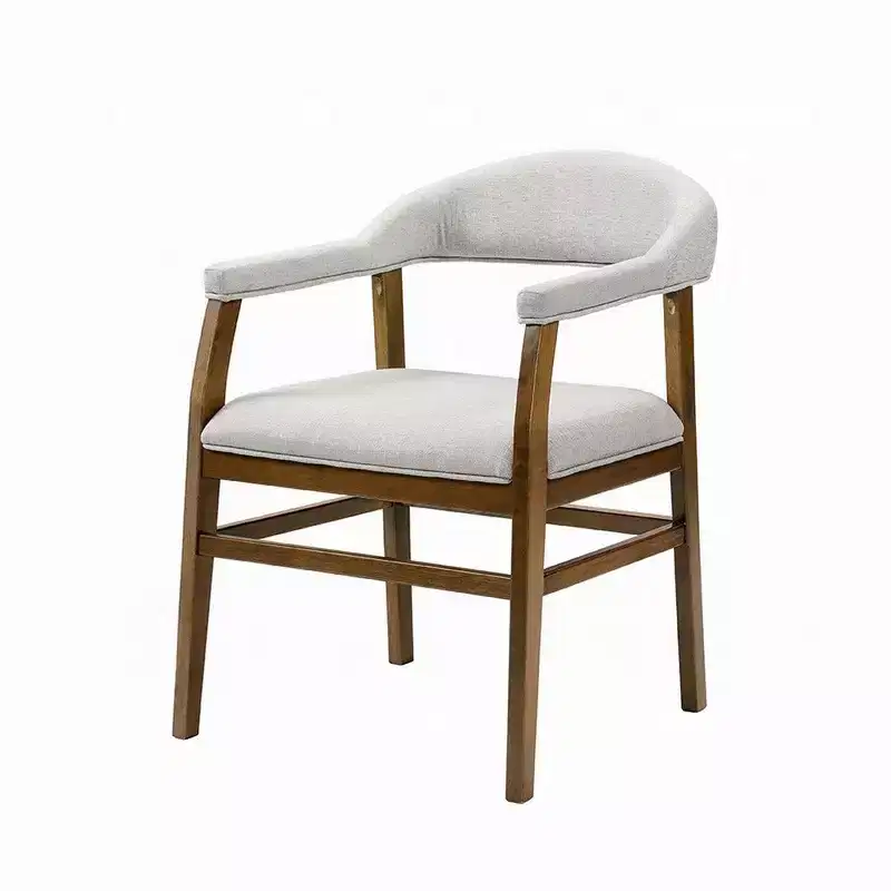 Royal Hampton Side Dining Chair Set of 2, Gray Fabric, Dark Walnut Brown Wood