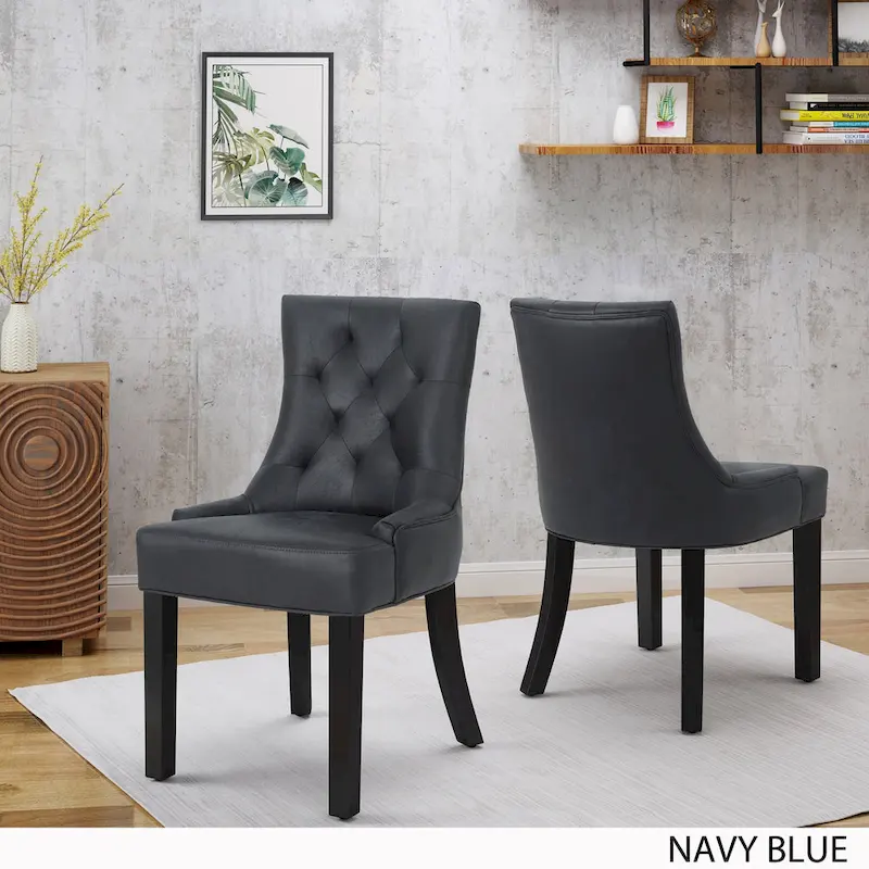 Hayden Traditional Microfiber Dining Chairs (Set of 2)