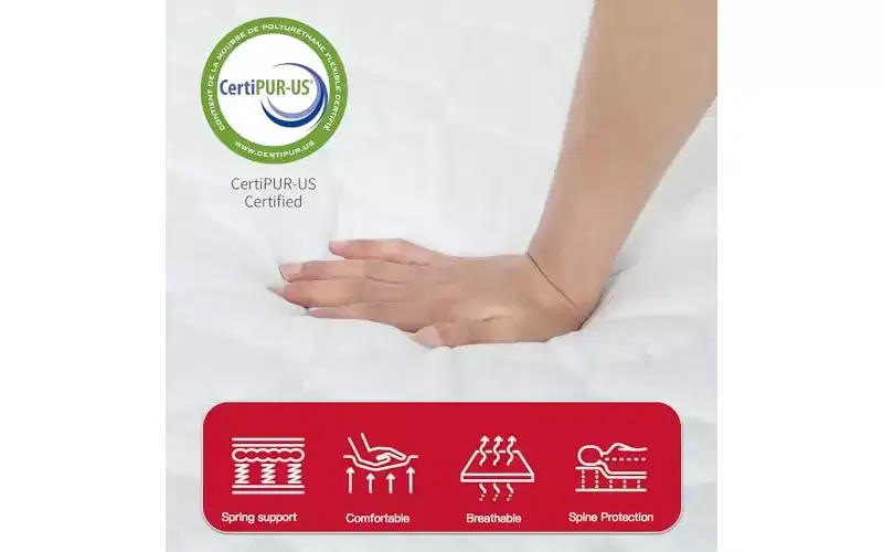 FDW 8 Inch Mattress Medium Firm Spring Mattress Cool Sleep Pressure Relief Fiberglass Free Mattress in a Box CertiPUR-US Certified