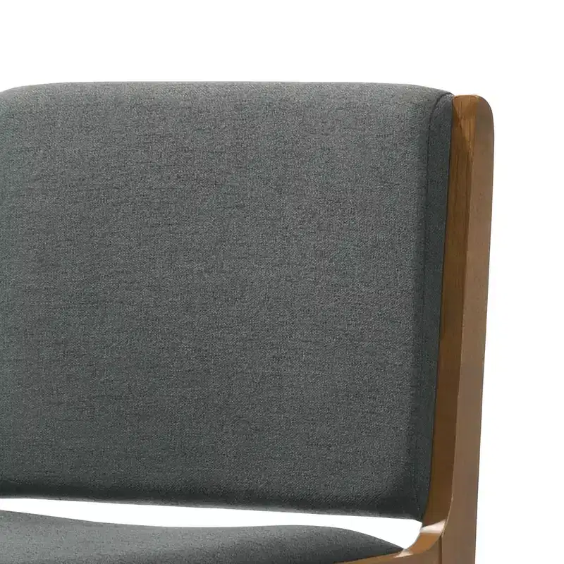Okak Set of 2 Modern Dining Chairs, Fabric Dining Room Chairs, Upholstered Kitchen Side Chairs with Curved Backrest & Metal Frame