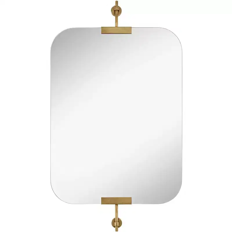 Uttermost Penbrook 24x42 Polished Edge Wall Mirror Warm Gold