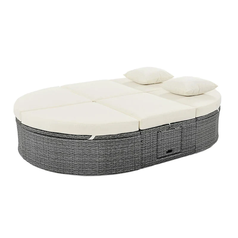 Patio 2-Person Daybed with Cushions and Pillows