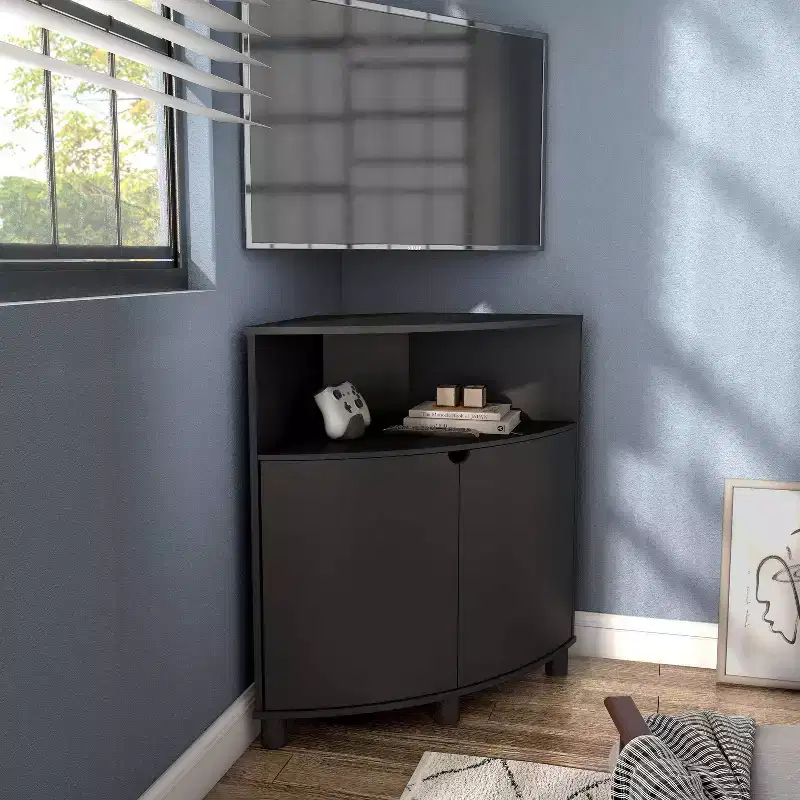 miBasics Oahu Corner Accent Cabinet with Led Lights