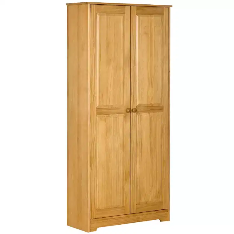HOMCOM 67 Pinewood Kitchen Pantry Storage Cabinet, Freestanding Cabinets with Doors and Shelf Adjustability, Soft-Close Mechanism