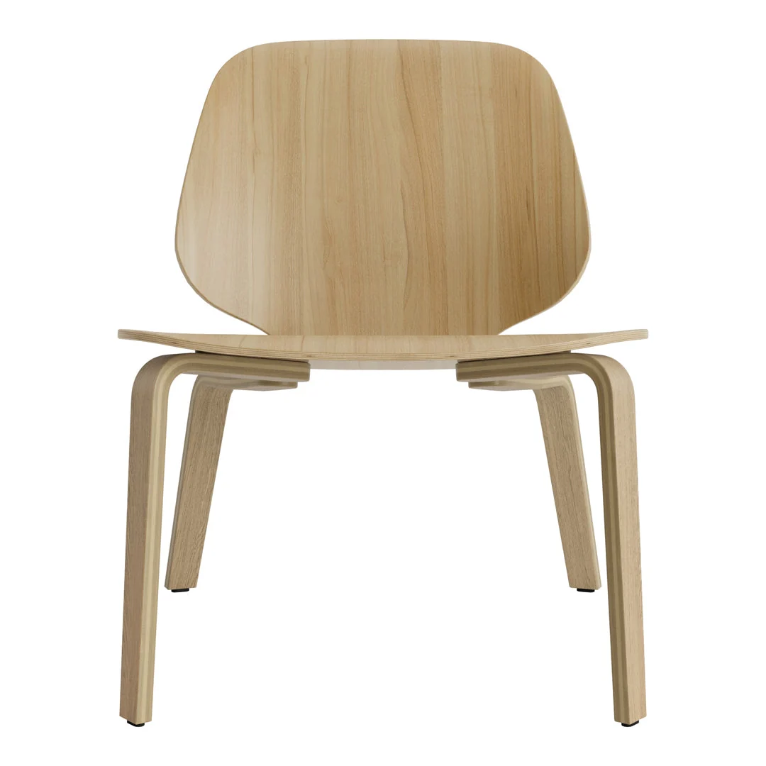 Minimalist Molded Veneer Lounge Chair with Stackable Flexible Design for Living Room