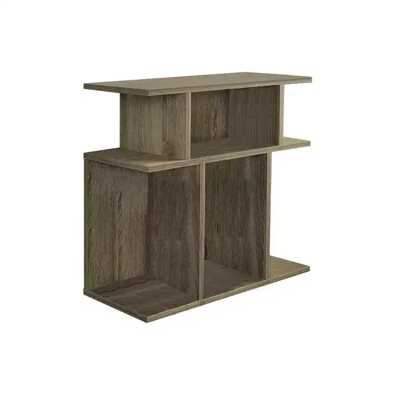 End Table - Reclaimed Wood-look - EveryRoom: Contemporary Style, 6-Shelf Storage, for Family Room