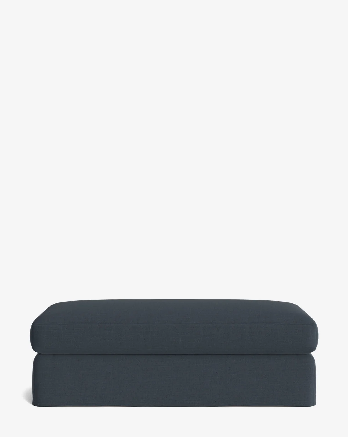 Modern Slipcovered Ottoman with Easy-Care Fabric & Relaxed Silhouette for Living Room