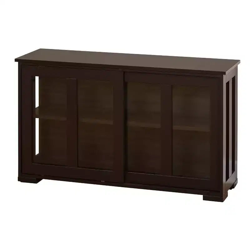 Buylateral Pacific Stackable Cabinet with Sliding Glass Doors