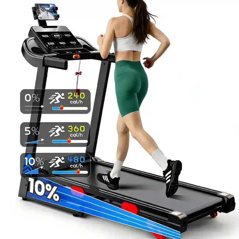 Folding Treadmills Clearance with 3.75HP Powerful Motor, 10% Manual Incline Electric Running Machine with Smart App Control, Extra Wide Running Belt