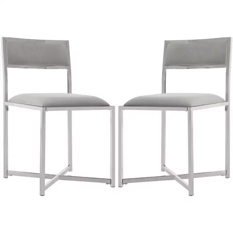 Menken Chrome Side Chair (Set of 2) - FOX6301 - Safavieh Couture