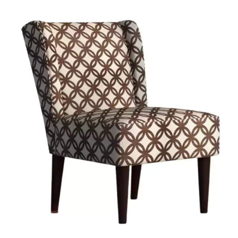 Mid-Century Wingback Fabric Accent Chair with 9