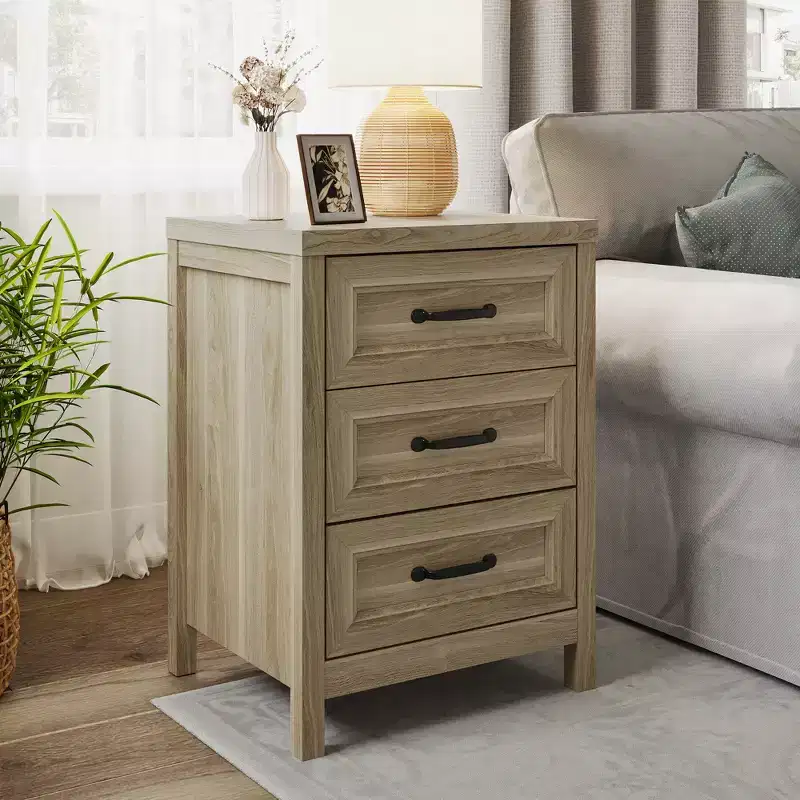 3 Drawer Dresser, Modern Wood Dresser with Raised Panel Drawer Front, Accent Chest of Drawers for Bedroom, Living Room, Entryway