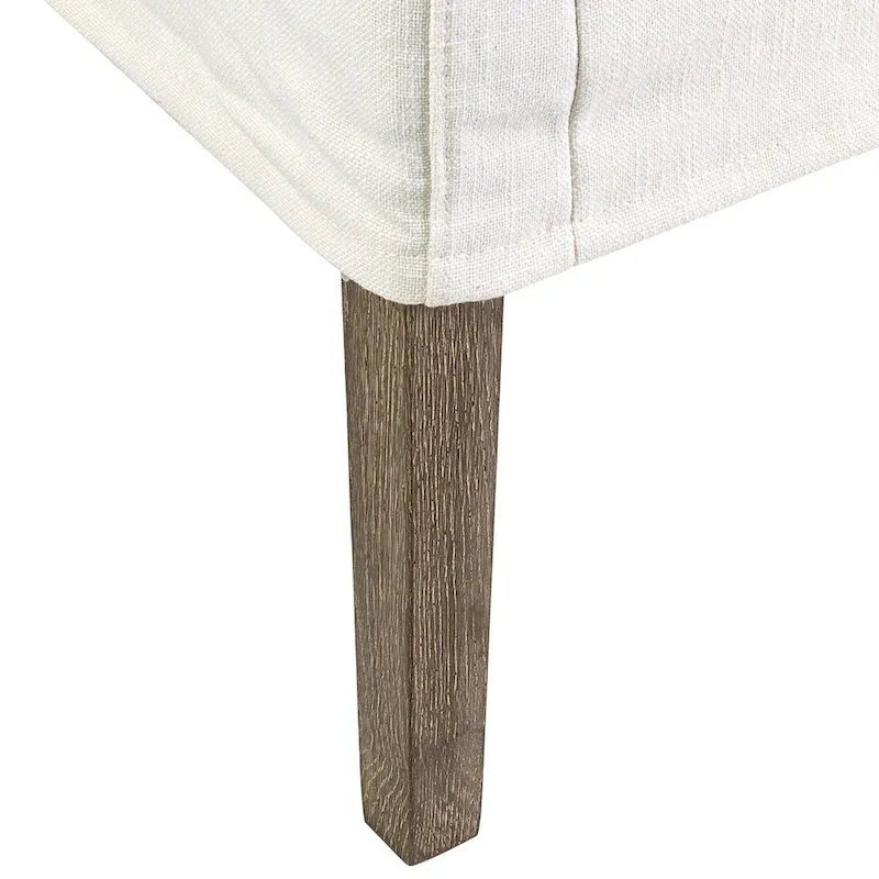 Cream Linen & Oak Wood Arm Chair by East at Main