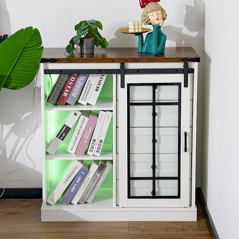 Storage Cabinet, Home Kitchen Sideboard, Living Room Storage Cabinet Against the Wall, Modern Minimalist Storage Cabinet