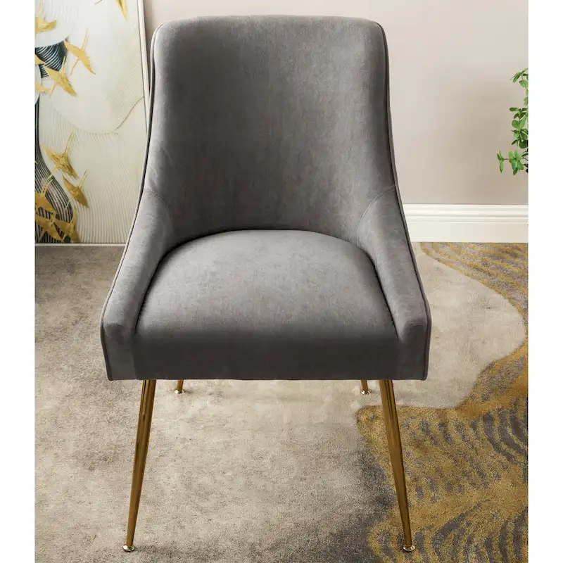 Mid Century Velvet Upholstered Dining Chair